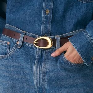 ARITZIA PERENNIAL SOLID BRASS LEATHER BELT
